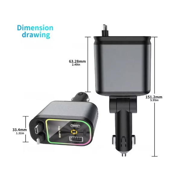 Chargeur rapide de téléphone USB 120W PD - الصورة 2